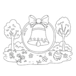 coloriage Cloches de Pâques à imprimer pour enfant de 4 ans