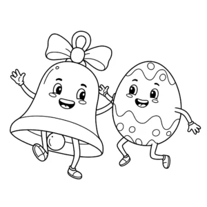 coloriage Cloches de Pâques a colorier en ligne