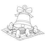 coloriage Cloches de Pâques a imprimer gratuit