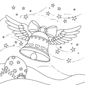 coloriage Cloches de Pâques pour enfant de 4 ans