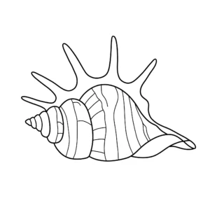 coloriage Coquillage et decoupage a imprimer gratuit