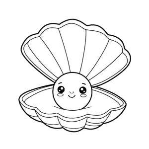 coloriage Coquillage à imprimer kawaii
