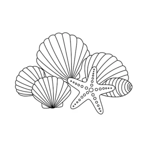 coloriage Coquillage à imprimer kawaii