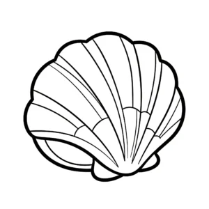 coloriage Coquillage à Rayures Larges a imprimer pour enfant de 4 ans