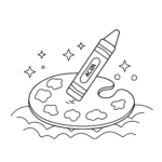 coloriage Crayon à imprimer kawaii