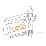 coloriage Crayon pour enfant de 4 ans