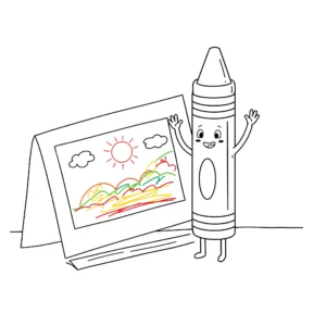 coloriage Crayon pour enfant de 4 ans