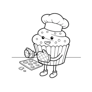 coloriage Cupcake pour primaire
