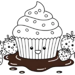 coloriage Cupcake pour enfant de 5 ans