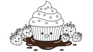 coloriage Cupcake pour enfant de 5 ans