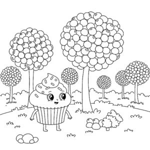 image pour coloriage Cupcake enfant
