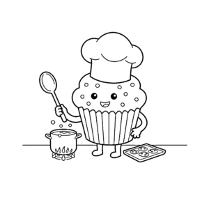 coloriage Cupcake pour enfant de 5 ans