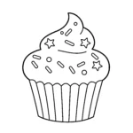 coloriage Cupcake pour enfant de 7 ans