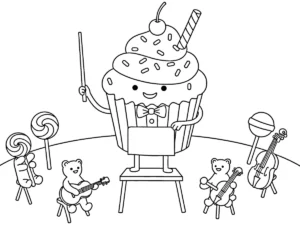 coloriage Cupcake et apprentissage