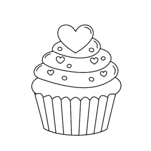 coloriage Cupcake à imprimer pour enfant de 4 ans