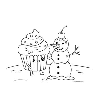 imprimer coloriage Cupcake pour enfant