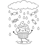 coloriage Cupcake et decoupage a imprimer gratuit