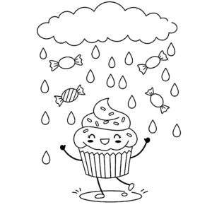 coloriage Cupcake et decoupage a imprimer gratuit