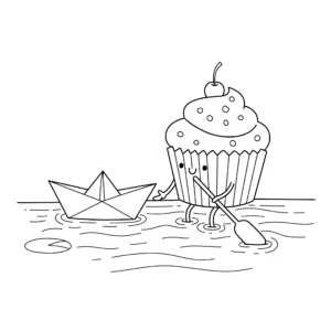 coloriage Cupcake à imprimer pour enfant de 3 ans