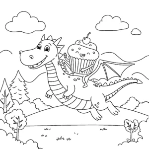 coloriage Cupcake pour enfant de 6 ans