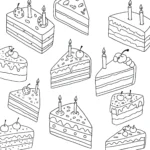 coloriage Des parts de gâteau individuelles à imprimer pour enfant de 10 ans