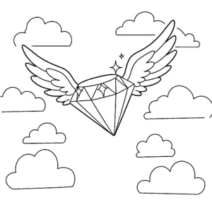 coloriage Diamant à imprimer kawaii