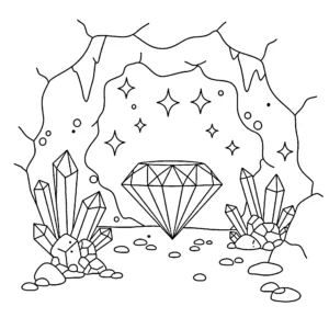 coloriage Diamant pour enfants a imprimer gratuit