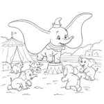 coloriage Dumbo et apprentissage