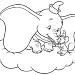 coloriage Dumbo à imprimer pour enfant de 9 ans