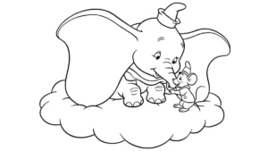coloriage Dumbo à imprimer pour enfant de 9 ans