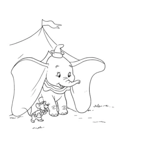 coloriage Dumbo à imprimer pour enfant de 7 ans