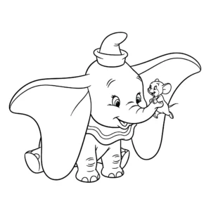 coloriage Dumbo et Timothée gratuit pour enfants