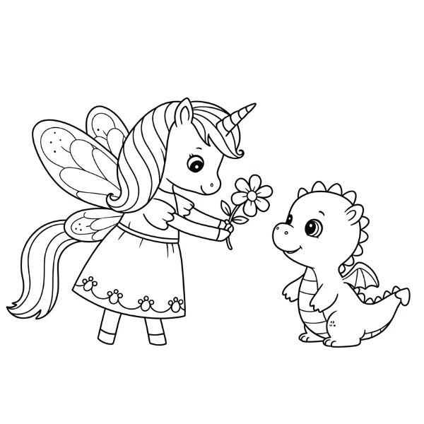 Tranh tô màu Fée Licorne