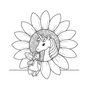 coloriage Fée Licorne de pour enfants
