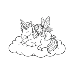 coloriage Fée Licorne gratuit a imprimer