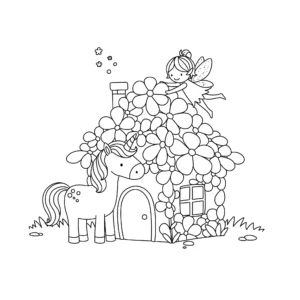 coloriage Fée Licorne pour enfant de 4 ans