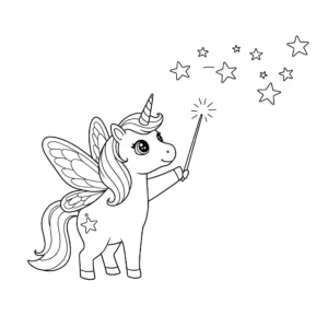 coloriage Fée Licorne à imprimer pour enfant de 9 ans