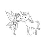 imprimer coloriage Fée Licorne gratuit