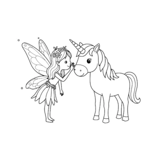 imprimer coloriage Fée Licorne gratuit