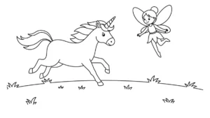 coloriage Fée Licorne pour enfants à télécharger