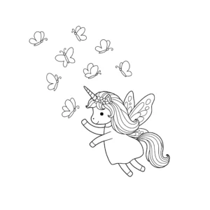 imprimer coloriage Fée Licorne pour enfant