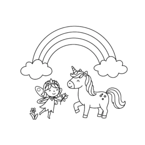 coloriage Fée Licorne et dessin a imprimer