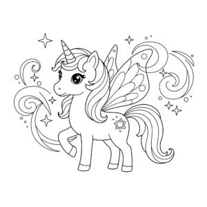 coloriage Fée Licorne educatif pour enfant