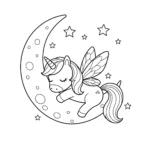 coloriage Fée Licorne à imprimer pour enfant de 7 ans