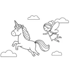 coloriage Fée Licorne à imprimer pour enfant de 2 ans