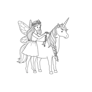 coloriage Fée Licorne pour enfant de 3 ans