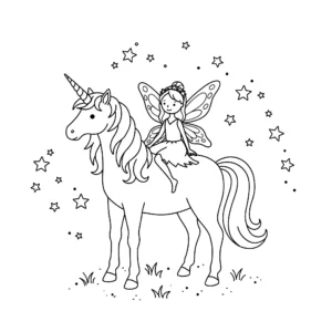 coloriage Fée Licorne à imprimer a4