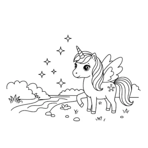 coloriage Fée Licorne à imprimer pour enfant de 6 ans