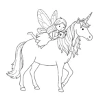 coloriage Fée Licorne a imprimer