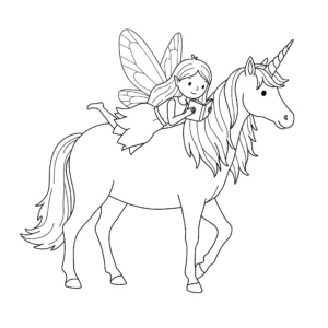 coloriage Fée Licorne a imprimer